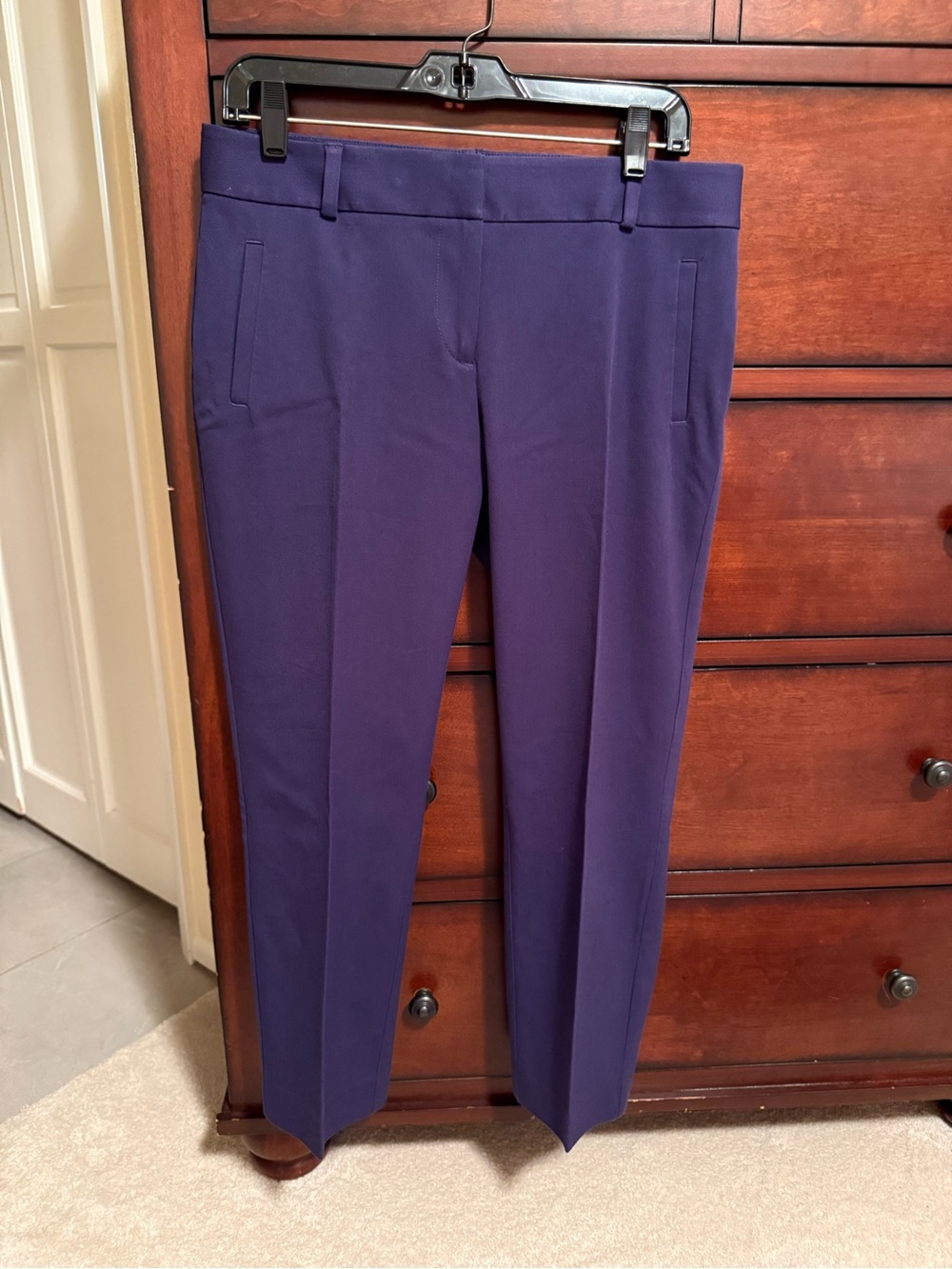 LOFT Navy Tailored Ponte Trousers